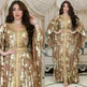 Arab Chiffon Bronzing Robe Containing Belt Dress - EX-STOCK CANADA