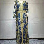 Arab Chiffon Bronzing Robe Containing Belt Dress - EX-STOCK CANADA