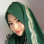 Arab Chiffon sprinkled gold long scarf - EX-STOCK CANADA