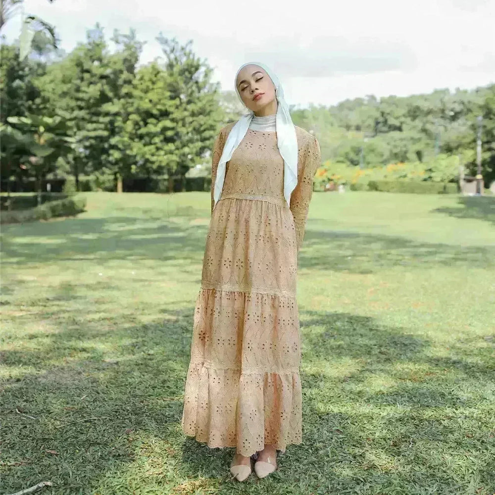 Arab Malaysia Indonesia Hollow Lace Dress - EX-STOCK CANADA
