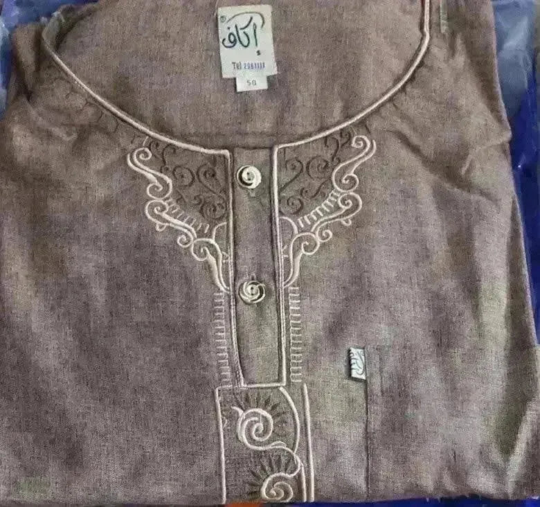 Arab Men's New Cotton Hemp Embroidery Liturgy Embroidered Hui Men's Suit Two Piece Wholesale - EX-STOCK CANADA