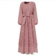 Arab Round Neck Lace Floral Dress - EX-STOCK CANADA
