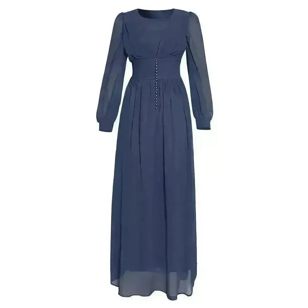 Arab Women's Clothing Long Sleeve Chiffon Dress - EX-STOCK CANADA