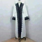 Arab Women's Lace Dress Cardigan Robe - EX-STOCK CANADA