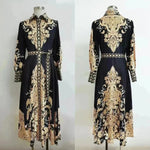 Arab Women's Wear Arabic Print Swing Dress - EX-STOCK CANADA