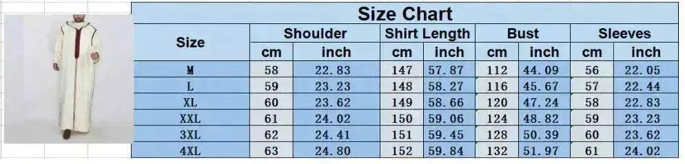 Fashionable and Elegant Arabic Long Men's Hooded Shirt Robe Moroccan Men's Jalabiya Ramadan Galabia for Men - EX-STOCK Canada