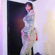 Autumn Women's Street Digital Printed Sexy Mesh See-through Tight Jumpsuit - EX-STOCK CANADA