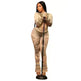 Autumn Women's Street Digital Printed Sexy Mesh See-through Tight Jumpsuit - EX-STOCK CANADA