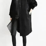 Women Casual Style Hoodie Windbreaker Mid-Length Long-Sleeved waist Jacket - EX-STOCK CANADA