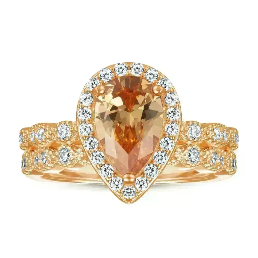 Fashion Ring Set Ladies 925 Sterling Silver Combination Wedding Ring women - EX-STOCK CANADA