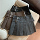 Women's American-style Vintage Mini Pleated Leather Skirt - EX-STOCK Canada