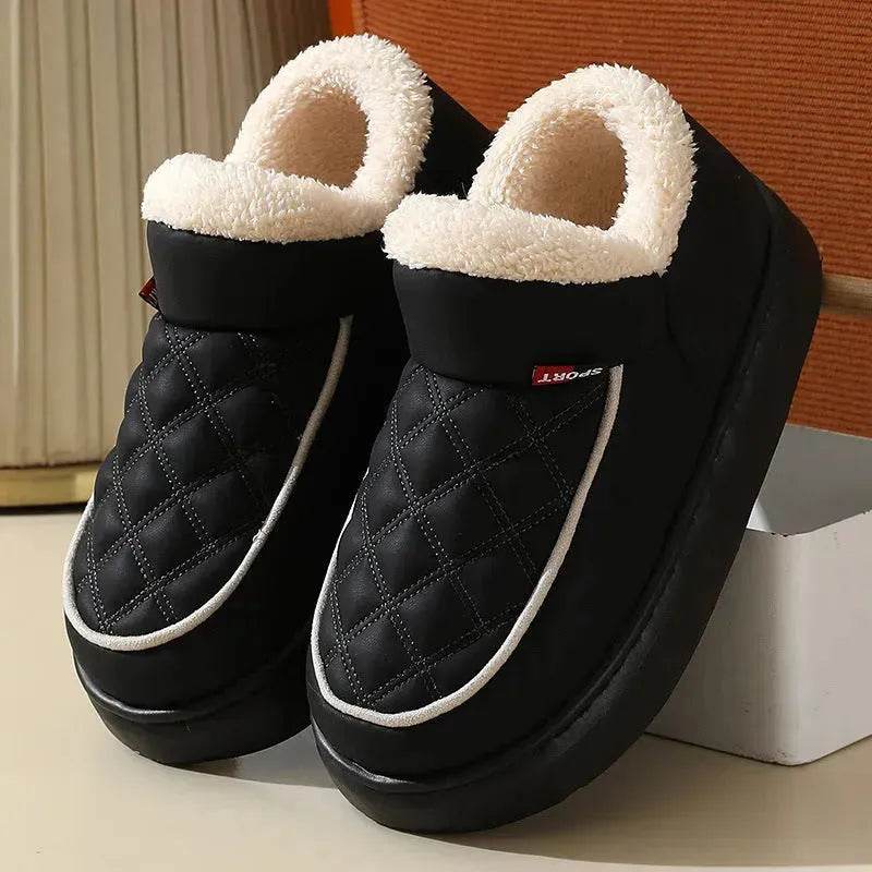 Winter Plush Cotton platform Shoes Warm Thick-bottom Waterproof Home Slippers All-match Indoor Outdoor Garden Shoes For Women - EX-STOCK Canada