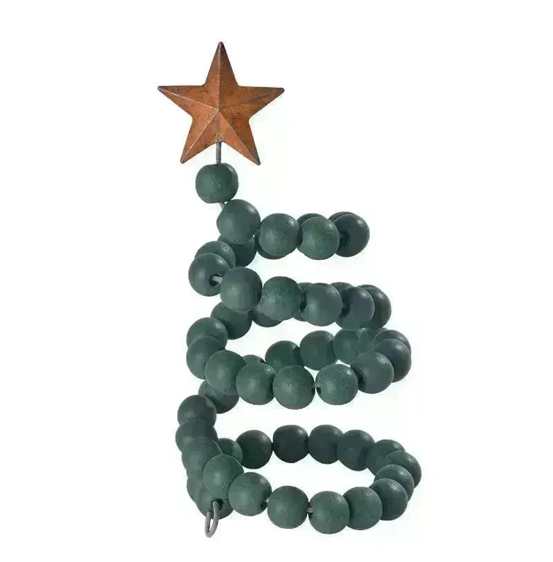 Creative Wooden  DIY Twine Wooden Bead Christmas Tree decorations Ornaments - EX-STOCK CANADA
