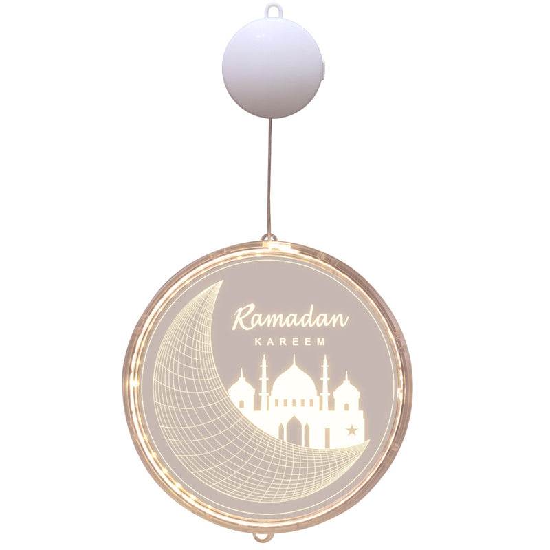 Acrylic Moon Castle Eid Al Fitr Ramadan Hanging Lamp Battery - EX-STOCK Canada