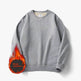 Fleece-lined Teens Oversized Winter cotton Pullover tops Round neck Sweatshirt - EX-STOCK Canada