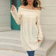 Lapel Loose Off shoulder Winter Knitted Tunic top - EX-STOCK Canada