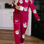 Women's Christmas sweatsuit Sequins Long Sleeve Pants Two-piece Set Fashion Casual Set - EX-STOCK CANADA