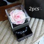 Eternal Flower Rose Jewelry Box for Birthday Presents Valentines Day Wedding Gift Box - EX-STOCK Canada
