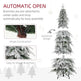 6ft Pencil Flocked Artificial Christmas Tree With 600 Branch Tips, Auto Open And Steel Base, Green EX-STOCK Canada 