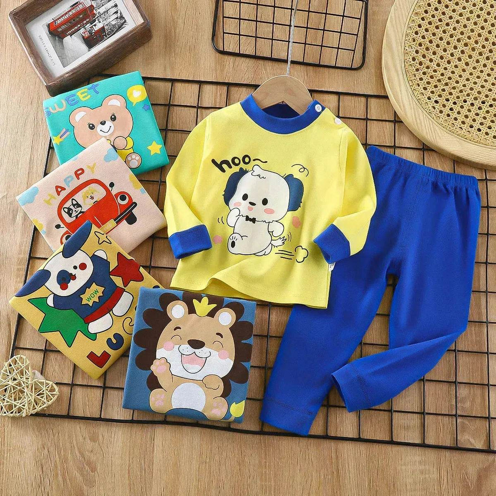 Unisex Children's Two piece Sleepwear Cotton Autumn Clothes Long Johns Pajamas for Kids - EX-STOCK Canada