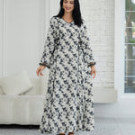 Fashion Printed Muslim Robe Abaiya Dress - EX-STOCK Canada