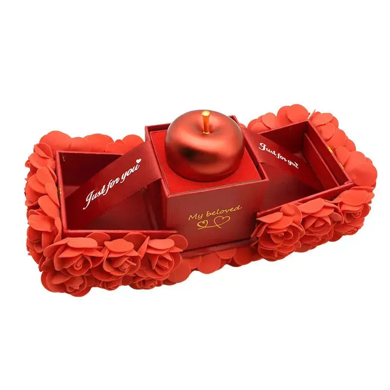 Valentines Day Gift Soap Rose Gift Box Crystal Pendant Necklace Eternal Flower Jewelry Box Set Wedding Birthday Gift For Girlfriend - EX-STOCK CANADA