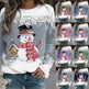 Snowman Printed Panel Loose Sweater EX-STOCK Canada 