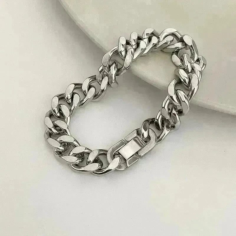 Thick Cuban Link Chain Titanium Steel Necklace Clavicle Chain - EX-STOCK CANADA