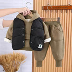 Boys' Suit Autumn Fashionable Fleece-lined Three-piece Set Baby Winter Fashionable Clothing - EX-STOCK Canada