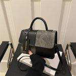 Textured Patchwork Tote Bag black