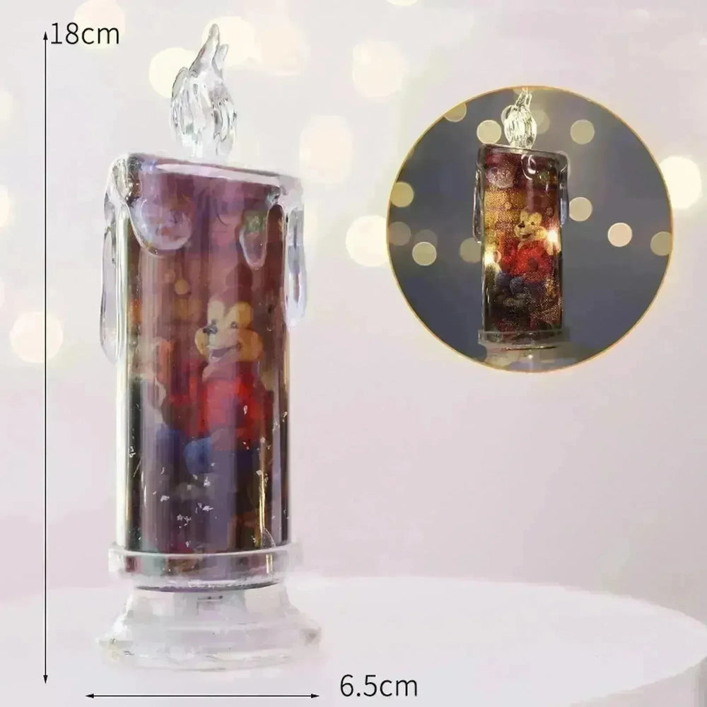Christmas Transparent Electronic Flameless Candles Decorative Gifts - EX-STOCK CANADA