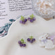 Female Purple Blueberry Fruit Beaded Earrings - EX-STOCK Canada