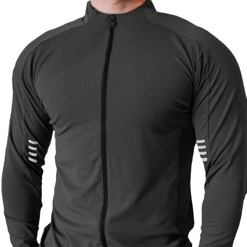 Muscle Fit Long Sleeve Zip Up Quick Drying Sport Workout Gym T-shirt for Men - EX-STOCK Canada