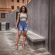 Denim With Hole Shorts For Women - EX-STOCK Canada