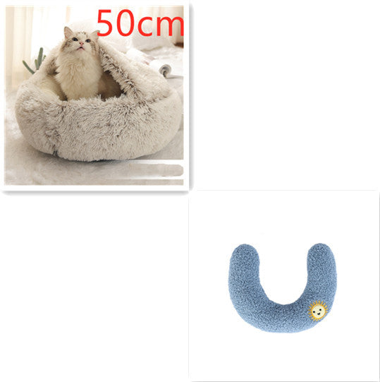 2 In 1 Dog And Cat Bed Pet Winter Bed Round Plush Warm Bed House Soft Long Plush Pets Bed Pet Products EX-STOCK Canada 