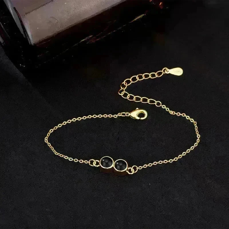 Double Bezel Setting Simple Language Bracelet - EX-STOCK CANADA