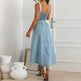 Women's sleeveless Denim Buckle Strap Midi maxi Dress - EX-STOCK Canada