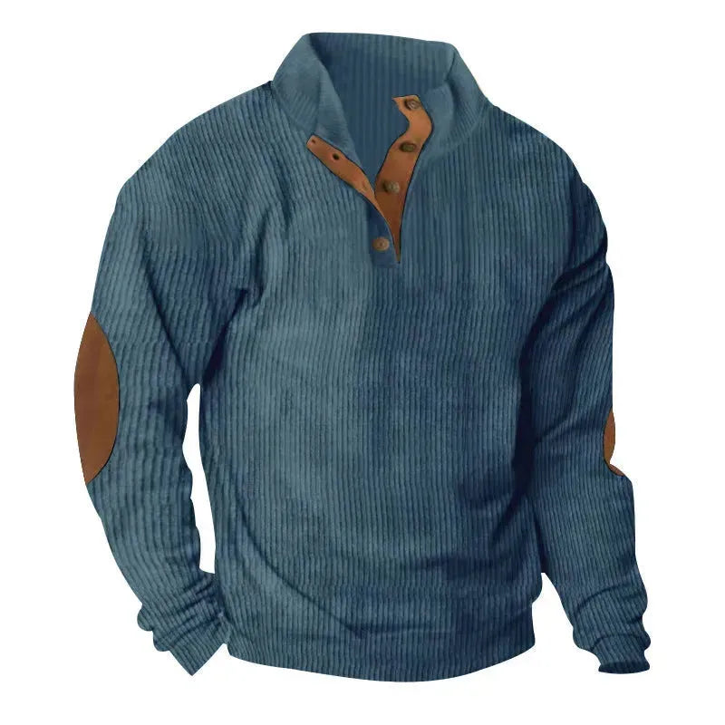 Corduroy Casual Stand Collar Long-sleeved Sweater men - EX-STOCK CANADA