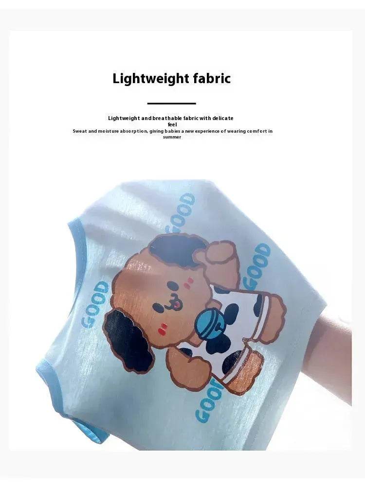 Casual Children's Pure Cotton Cartoon Printed Vest Set Two piece for baby boys - EX-STOCK Canada