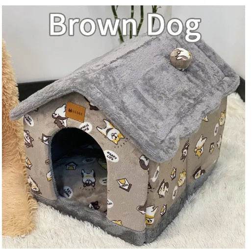 Foldable Dog House Pet Cat Bed Winter Dog Villa Sleep Kennel Removable Nest Warm Enclosed Cave Sofa Pets Supplies - EX-STOCK Canada