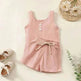 Girls' Sleeveless Simple Solid Color Casual Top And Shorts Two-piece Set for girls - EX-STOCK Canada