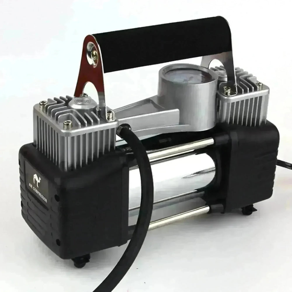Portable High Power Metal Double Cylinder Car Tire Air compressor - EX-STOCK CANADA