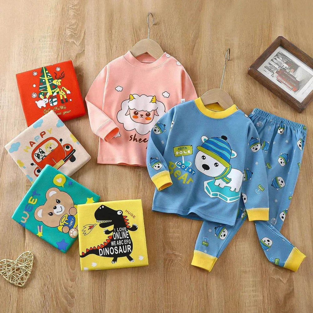Unisex Children's Two piece Sleepwear Cotton Autumn Clothes Long Johns Pajamas for Kids - EX-STOCK Canada