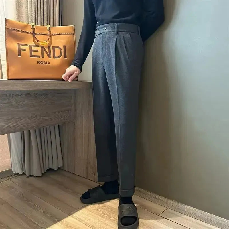 Woolen Draping Straight leg business office Work trouser for men - EX-STOCK CANADA