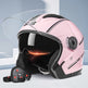 Pink helmet BYB Double Lens Half-Face Motorcycle Helmet – Anti-Fog Inner Visor | 5 Colours