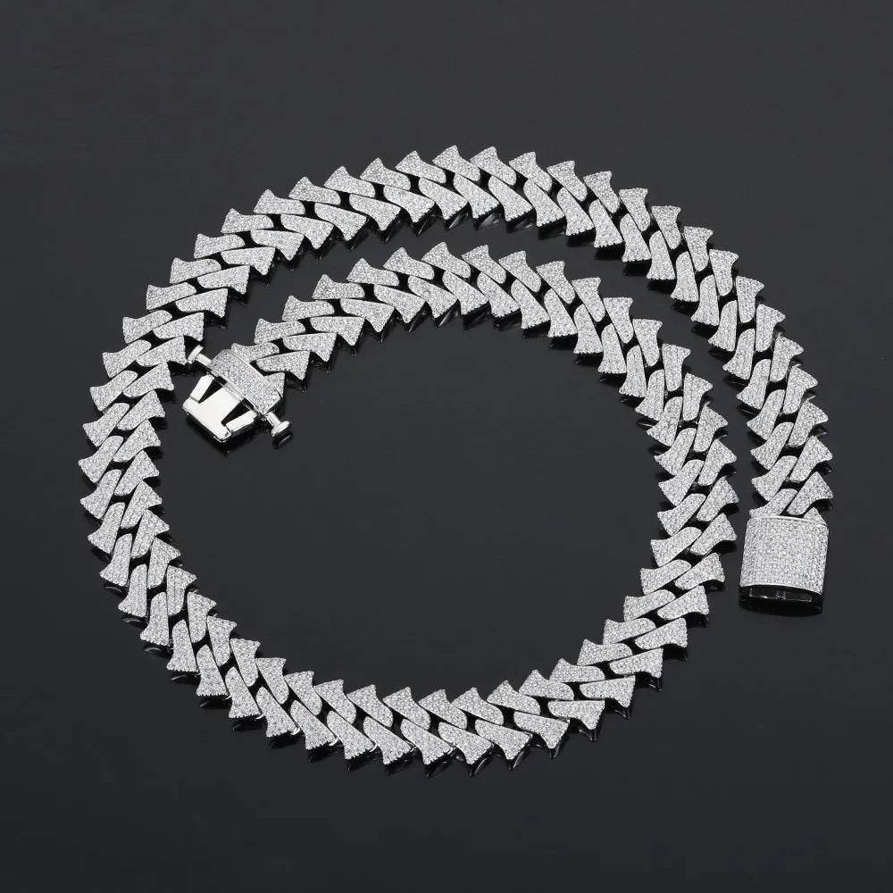 14mm Men's Hip Hop Zircon Thorns Cuban Link Chain - EX-STOCK Canada