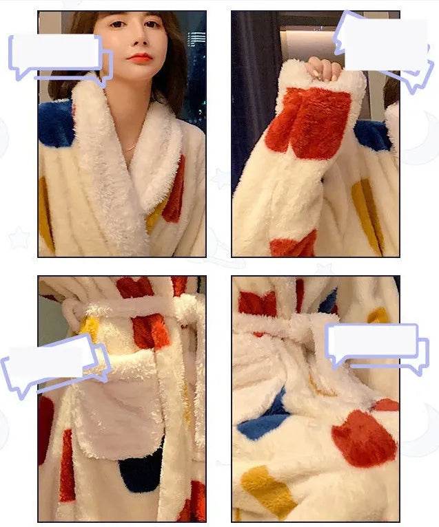 Thick Flannel Bathrobe Winter Long Pajamas - EX-STOCK Canada