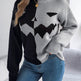 Fall And Winter Halloween Spooky Pumpkin Contrast Long Sleeve Pullover Sweater Women's Clothing - EX-STOCK Canada