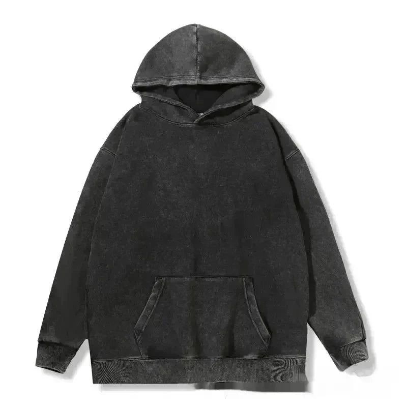 Unisex Teen Waxed Washed Distressed Hoodie Sweatshirt Pullover top - EX-STOCK CANADA