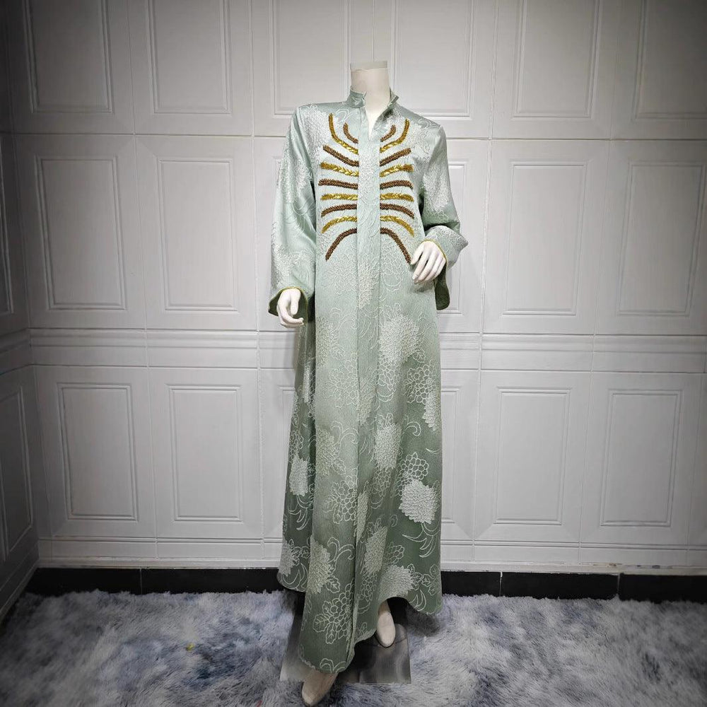 Middle East Muslim Robe Dubai V-neck Dress - EX-STOCK Canada